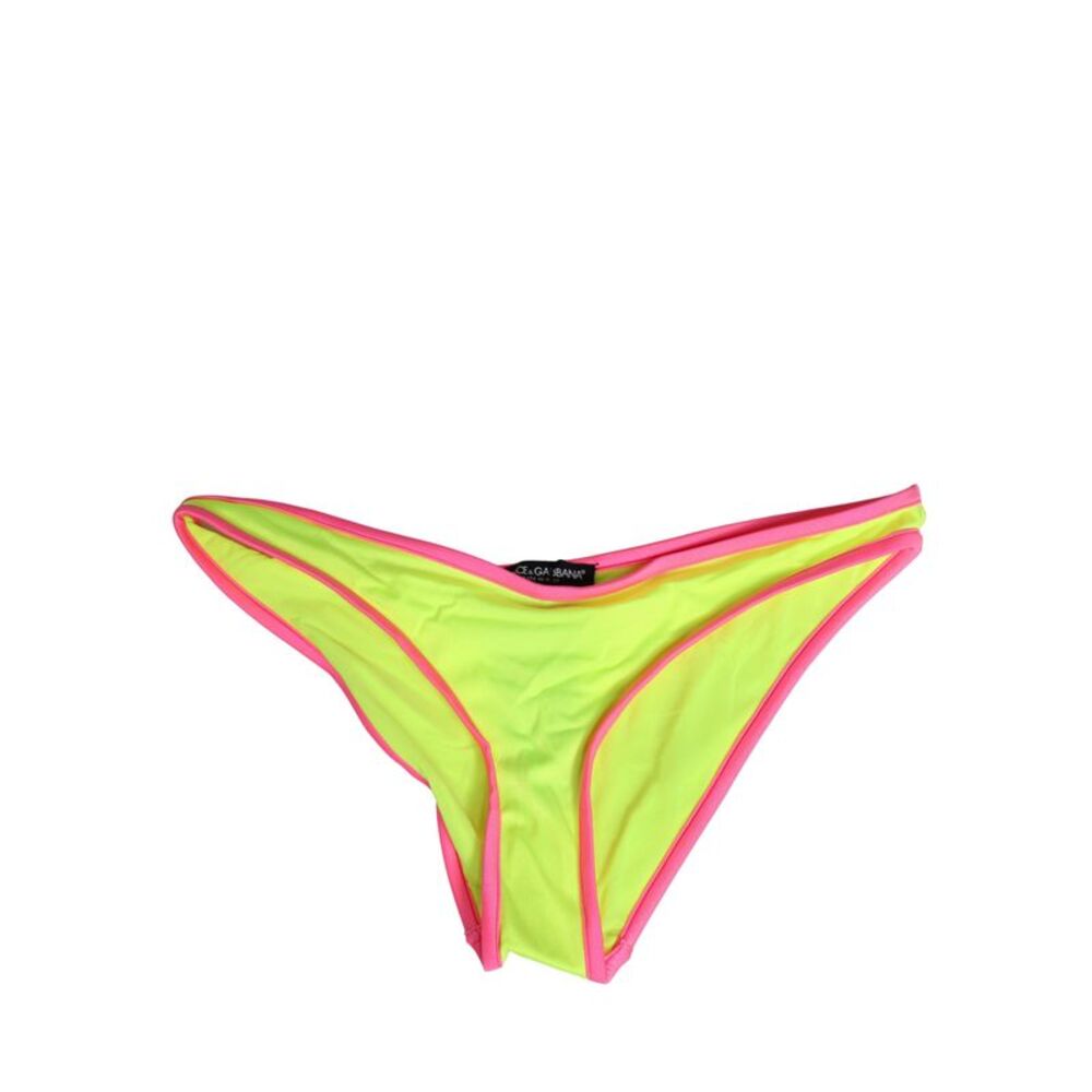 Dolce & Gabbana Yellow Pink Nylon Bottom Beachwear Bikini Women's Underwear